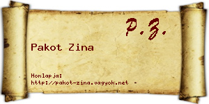 Pakot Zina névjegykártya